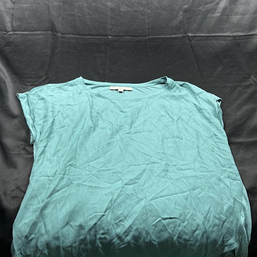 LOFT Womens Teal Short Sleeve Blouse Size S NWT Lightweight Casual Top